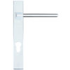 Zoo Hardware Rosso Maniglie Pavo Euro Lock Multi Point Door Handles On Narrow 220Mm Backplate, Polished Chrome (Sold In Pairs)