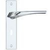 Zoo Hardware Rosso Maniglie Aries Door Handles On Backplate, Polished Chrome (Sold In Pairs)