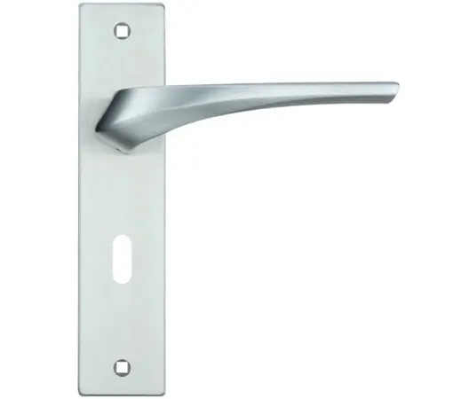 Zoo Hardware Rosso Maniglie Aries Door Handles On Backplate, Satin Chrome (Sold In Pairs)