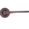 Zoo Hardware Rosso Maniglie Lyra Lever On Round Rose, Electro Coated Bronze (Sold In Pairs)