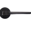 Zoo Hardware Rosso Maniglie Lyra Lever On Round Rose, Powder Coated Black (Sold In Pairs)