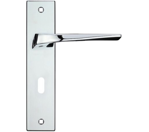 Zoo Hardware Rosso Maniglie Lyra Door Handles On Backplate, Polished Chrome (Sold In Pairs)