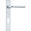 Zoo Hardware Rosso Maniglie Vela Euro Lock Multi Point Door Handles On Narrow 220Mm Backplate, Satin Chrome (Sold In Pairs)