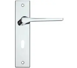 Zoo Hardware Rosso Maniglie Draco Door Handles On Backplate, Polished Chrome (Sold In Pairs)
