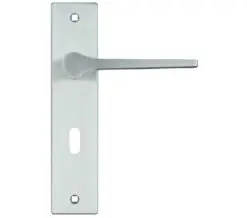 Zoo Hardware Rosso Maniglie Draco Door Handles On Backplate, Satin Chrome (Sold In Pairs)