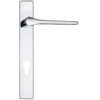 Zoo Hardware Rosso Maniglie Draco Euro Lock Multi Point Door Handles On Narrow 220Mm Backplate, Polished Chrome (Sold In Pairs)