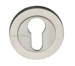 Heritage Brass Euro Profile Key Escutcheon, Satin Nickel