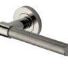 Heritage Brass Phoenix Knurled Door Handles On Round Rose, Polished Nickel (Sold In Pairs)