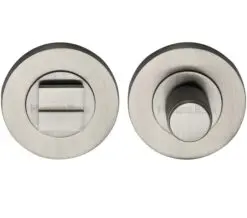Heritage Brass Round Knurled Turn & Release (53Mm Diameter), Satin Nickel