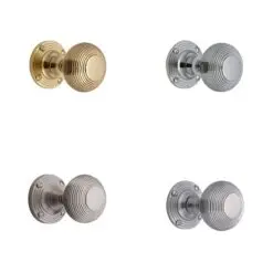 Architectural Reeded Mortice Door Knobs - Multiple Finishes