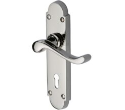 Heritage Brass Savoy Polished Nickel Door Handles (Sold In Pairs)