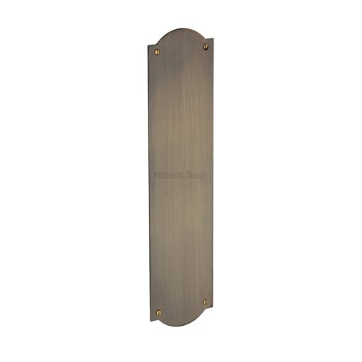 Heritage Brass Shaped Fingerplate (305Mm X 77Mm), Antique Brass Finish