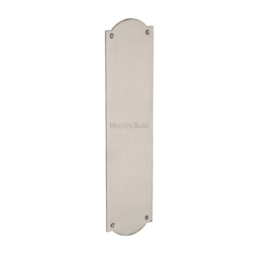 Heritage Brass Shaped Fingerplate (305Mm X 77Mm), Satin Nickel Finish