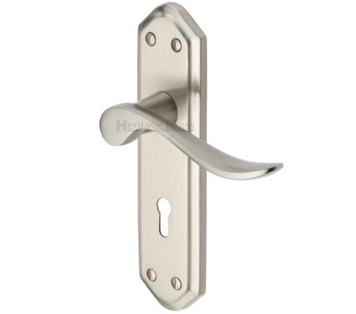 Heritage Brass Sandown Satin Nickel Door Handles (Sold In Pairs)