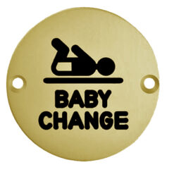 Baby Change Symbol, Polished Brass