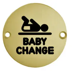 Baby Change Symbol, Polished Brass