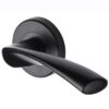 M Marcus Sorrento Treviso Door Handles On Round Rose, Matt Black (Sold In Pairs)