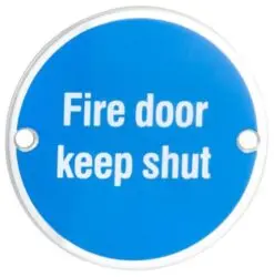 SEX4016SAA - Carlisle Brass Fire Door Keep Shut Symbol 76mm Aluminium