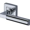 Heritage Brass Bauhaus Sq Polished Chrome Door Handles On Square Rose (Sold In Pairs)