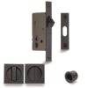 Heritage Brass Square Flush Handle Sliding Door Privacy Lock Set, Matt Black