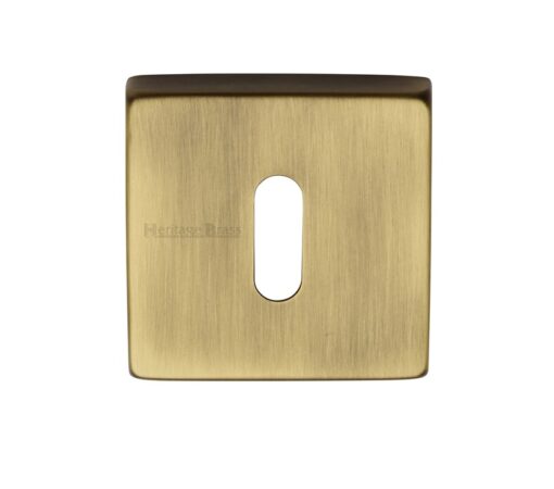 Heritage Brass Standard Square Key Escutcheon, Antique Brass