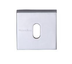 Heritage Brass Standard Square Key Escutcheon, Polished Chrome