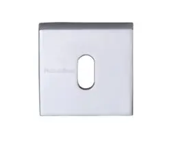 Heritage Brass Standard Square Key Escutcheon, Polished Chrome