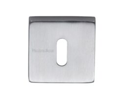 Heritage Brass Standard Square Key Escutcheon, Satin Chrome