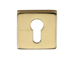 Heritage Brass Euro Profile Square Key Escutcheon, Polished Brass