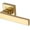 Heritage Brass Delta Sq Polished Brass Door Handles On Square Rose(Sold In Pairs)