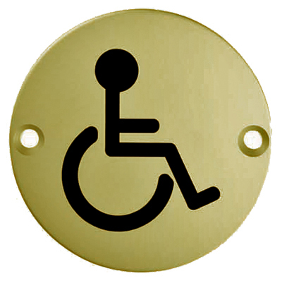 Disabled Symbol, Polished Brass