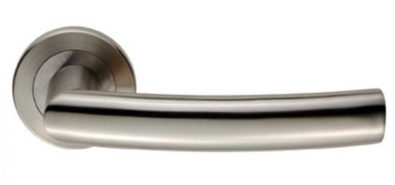 Eurospec SWL1165SSS Steelworx Scimitar Swl Lever Screw On Rose - Sss Satin Stainless Steel