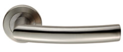 Eurospec Scimitar Dda Compliant Satin Stainless Steel Door Handles (Sold In Pairs)