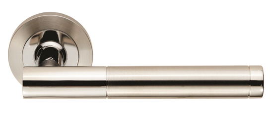 Eurospec Philadelphia Satin Stainless Steel Or Dual Finish Polished & Satin Stainless Steel Door Handles (Sold In Pairs)