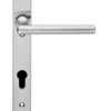 Eurospec Designer Straight Lever Narrow Plate, 92Mm C/C, Euro Lock, Stainless Steel Door Handles (Sold In Pairs)