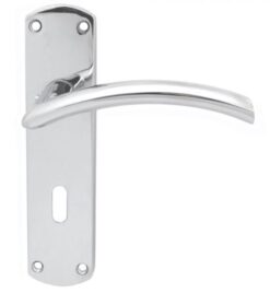 SZC031CP Serozzetta Tres Lever On Backplate - Lock 57mm C/C Polished Chrome