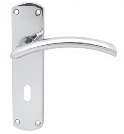 SZC031CP Serozzetta Tres Lever On Backplate - Lock 57mm C/C Polished Chrome