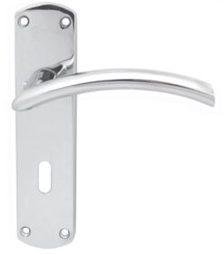 SZC031YCP Serozzetta Tres Lever On Backplate - Lock Euro Profile 47.5mm C/C Polished Chrome