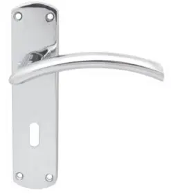 SZC031YCP Serozzetta Tres Lever On Backplate - Lock Euro Profile 47.5mm C/C Polished Chrome