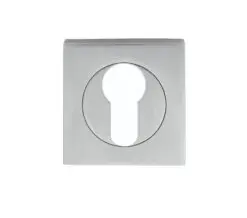 Serozzetta Square Euro Profile Escutcheons, Satin Chrome