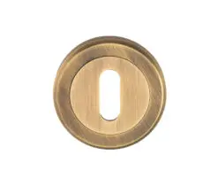 Serozzetta Standard Profile Escutcheons, Antique Brass