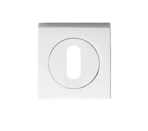 Serozzetta Square Standard Profile Escutcheons, Polished Chrome