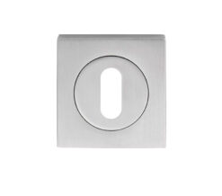 Serozzetta Square Standard Profile Escutcheons, Satin Chrome