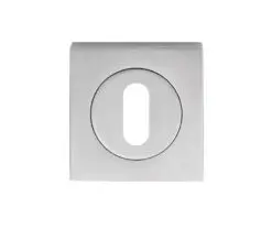 Serozzetta Square Standard Profile Escutcheons, Satin Chrome