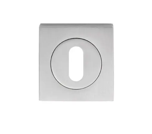 Serozzetta Square Standard Profile Escutcheons, Satin Chrome