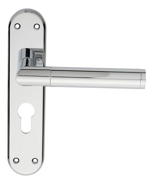 SZM044YCP Serozzetta Scope Lever On Backplate - Lock Euro Profile 47.5mm C/C Polished Chrome