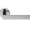 Serozzetta Edge Door Handles On Round Rose, Polished Chrome (Sold In Pairs)