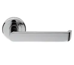 Serozzetta Concept Door Handles On Round Rose, Polished Chrome (Sold In Pairs)