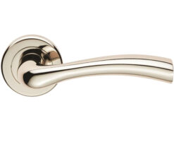 Serozzetta Residential Cinquanta Door Handles On Round Rose, Polished Nickel (Sold In Pairs)