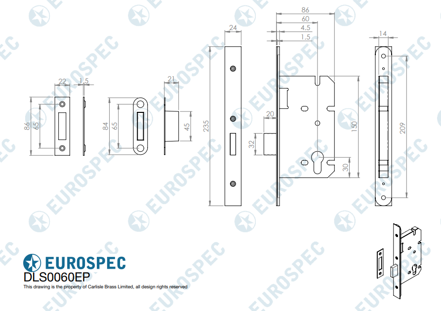 Easi-T Din Euro Profile Deadlock - Image 2
